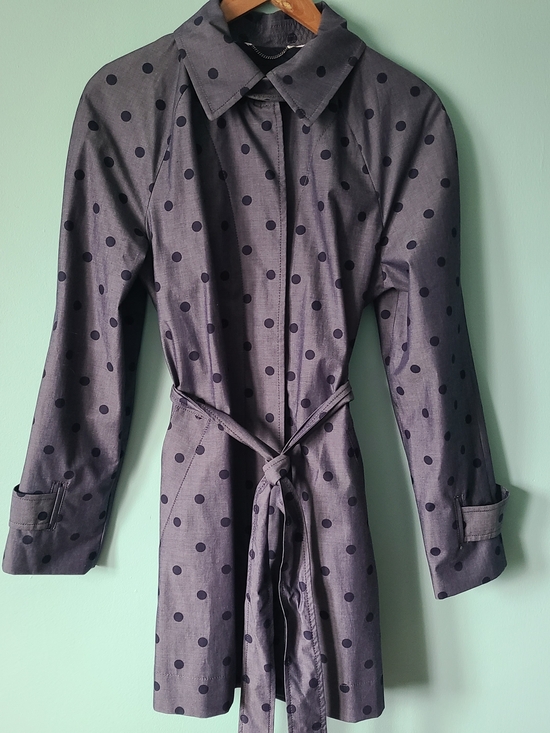 Banana Republic Jackets & Blazers - Banana Republic Chambray Polka Dot Trench Coat Belted Classic W/Twist Womens M